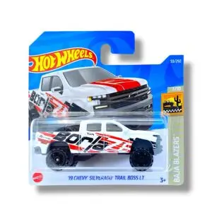 Hot Wheels ’19 Chevy Silverado Trail Boss LT (White – Borla) HCW64