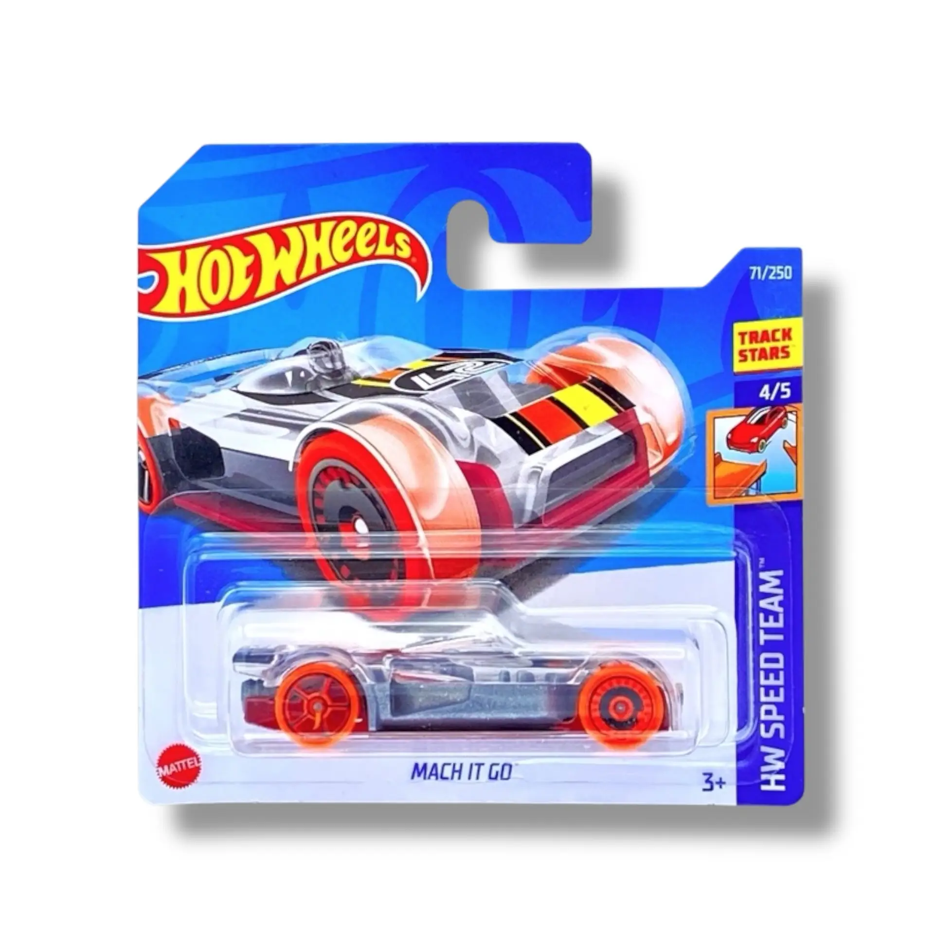 Hot Wheels Mach It Go (Clear, Silver & Orange) HCW90