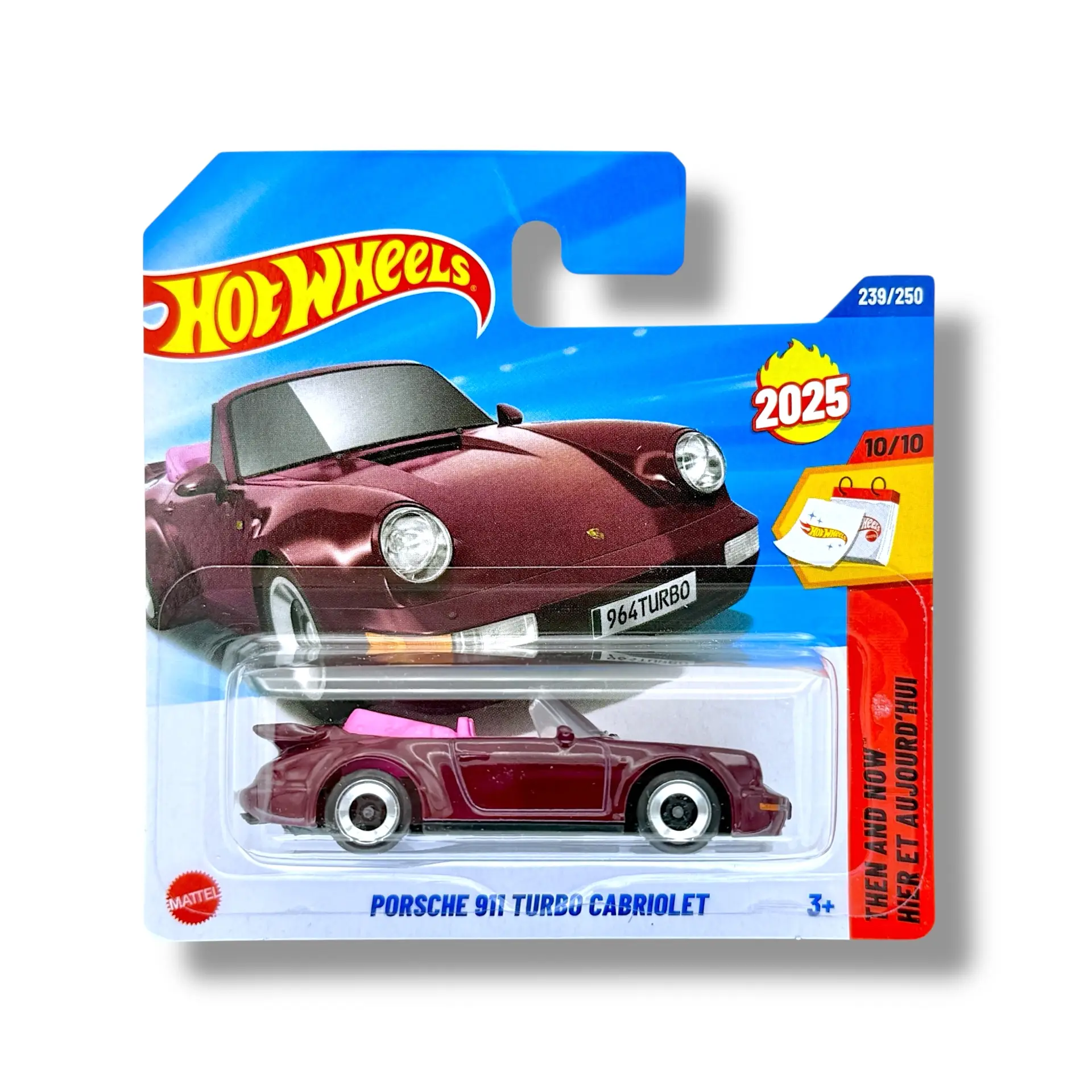 Hot Wheels Porsche 911 Turbo Cabriolet (Dark Red & Pink) HYW37