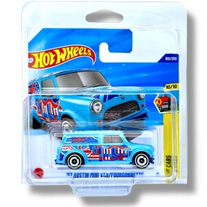 Hot Wheels ’67 Austin Mini Van (Light Blue, Red & White) JBB68
