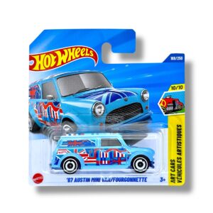 Hot Wheels ’67 Austin Mini Van (Light Blue, Red & White) JBB68