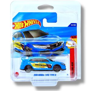 Hot Wheels 2018 Honda Civic Type R (Blue, Yellow, Black & White) JBB77