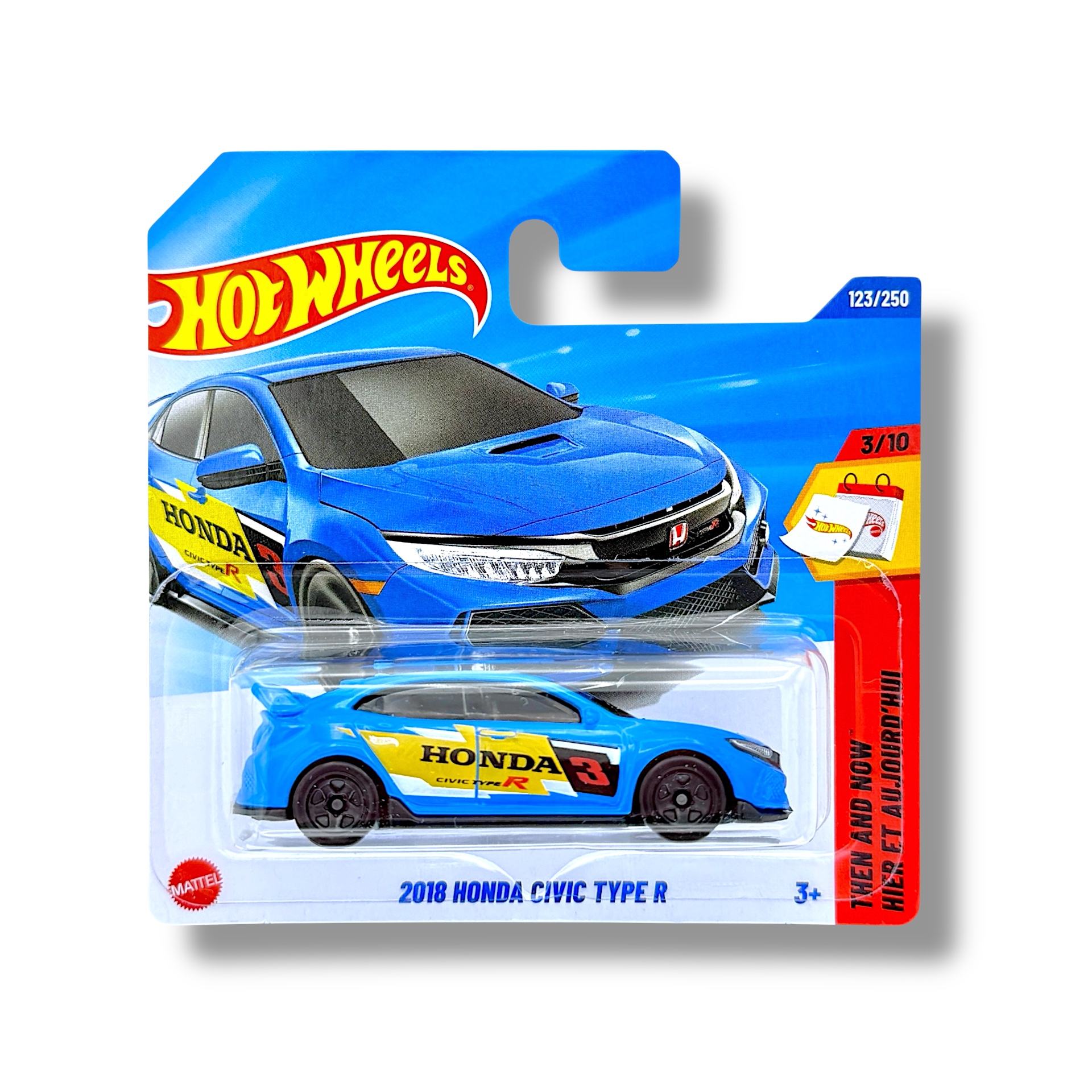 Hot Wheels 2018 Honda Civic Type R (Blue, Yellow, Black & White) JBB77 2