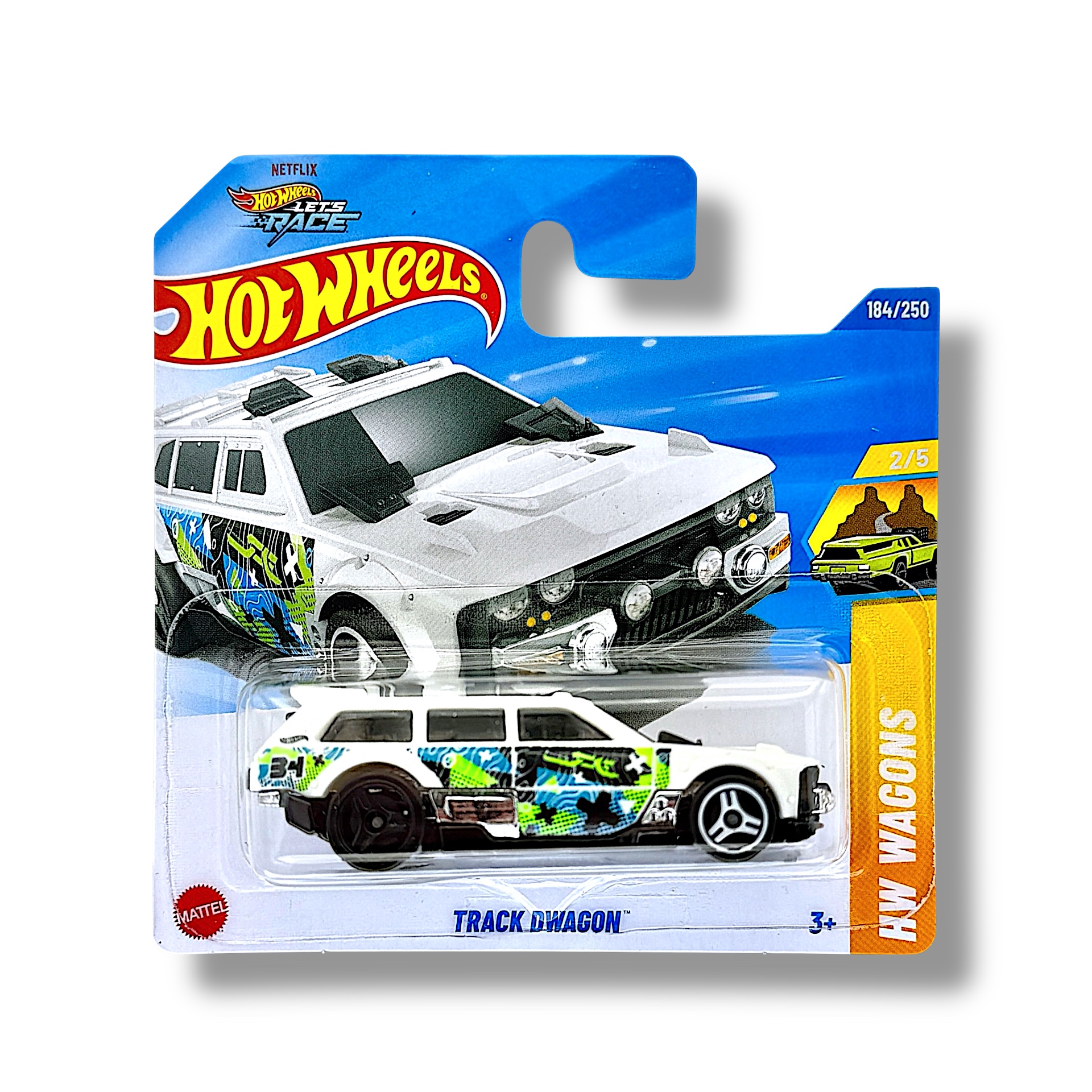 Hot Wheels Track Dwagon (White, Green & Blue - Hot Wheels Let's Race) JBB10