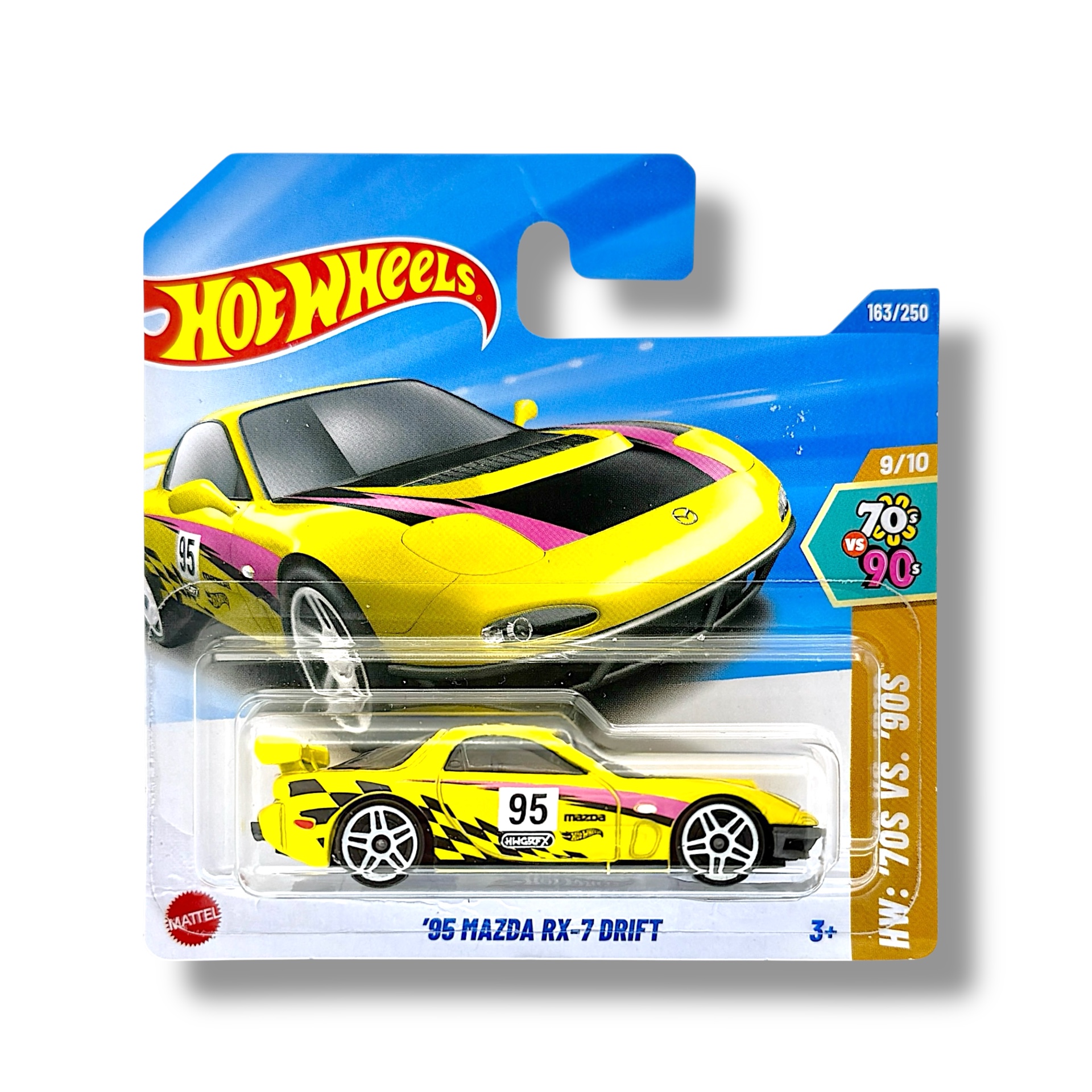 Hot Wheels '95 Mazda RX-7 Drift (Yellow, Black & Pink) HYY95
