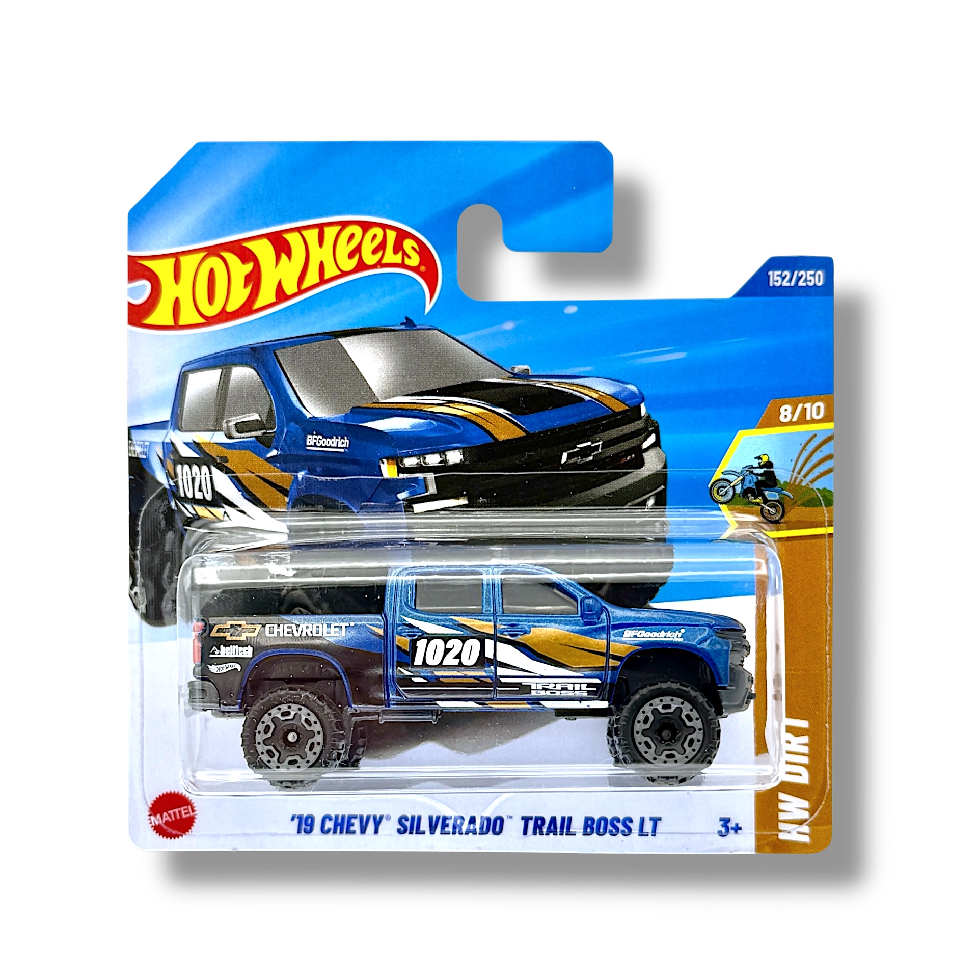 Hot Wheels '19 Chevy Silverado Trail Boss LT (Blue, Gold & White) HYY97