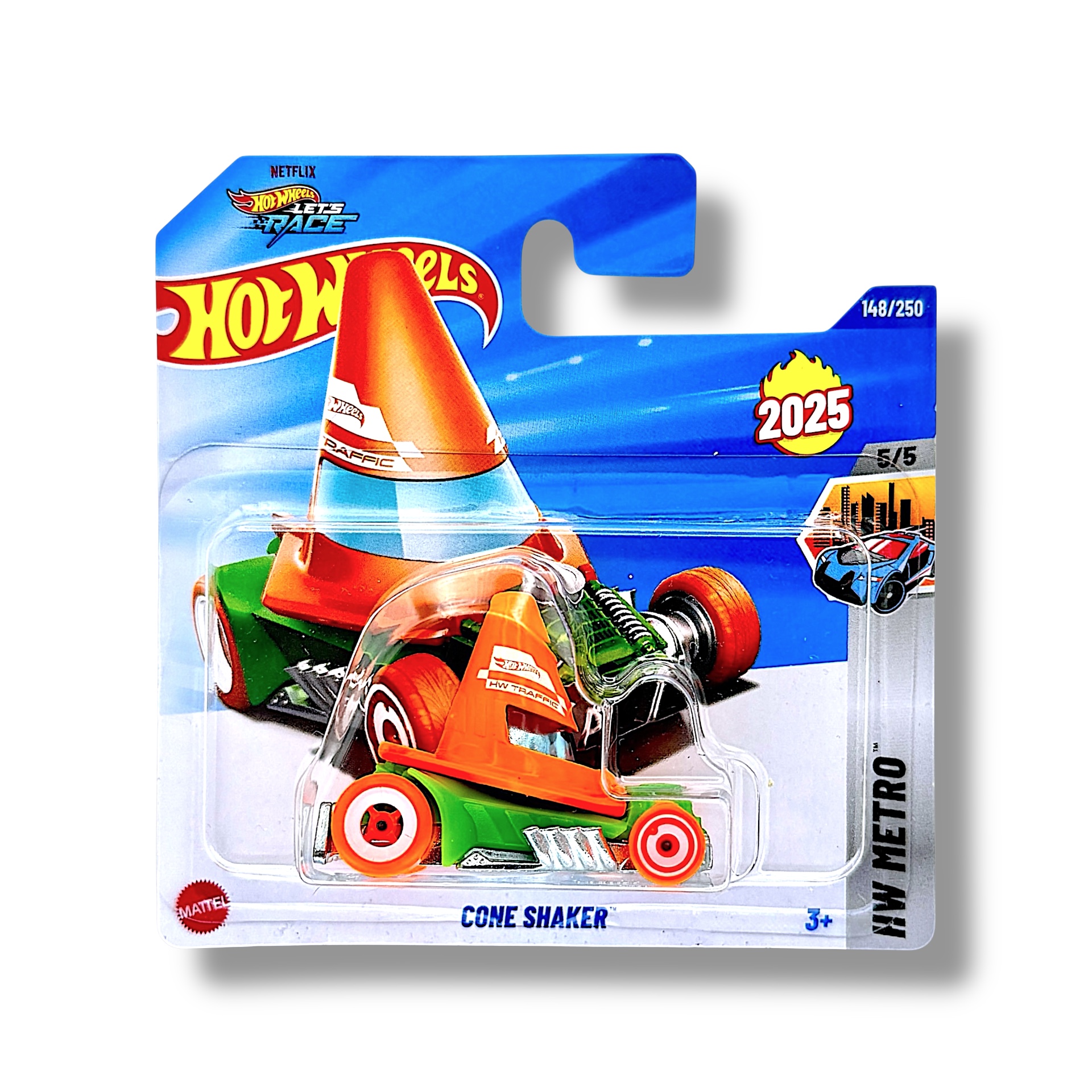 Hot Wheels Cone Shaker (Orange & Green - Hot Wheels Let's Race) HYW35