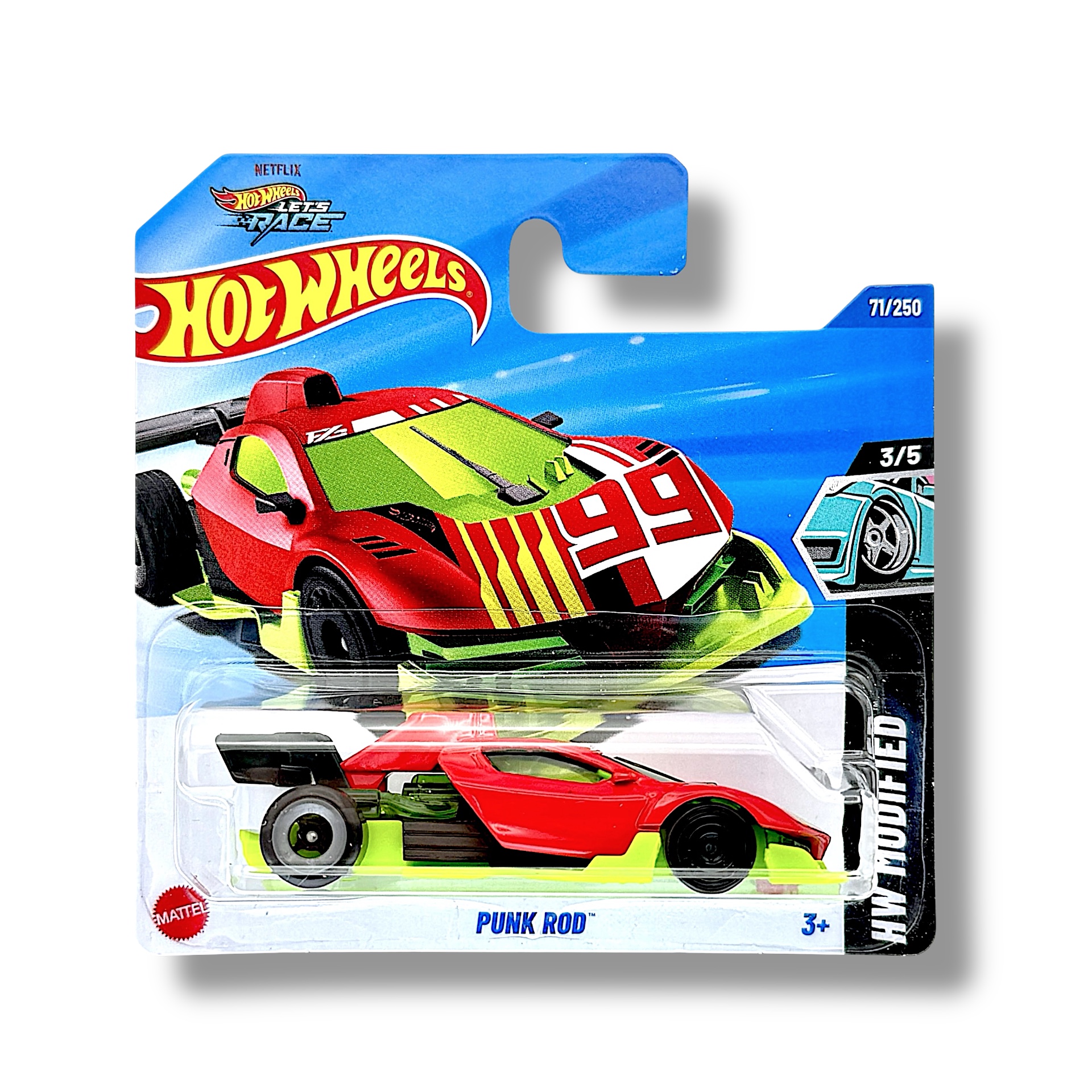 Hot Wheels Punk Rod (Red, Black & Green - Hot Wheels Let's Race) HYX72