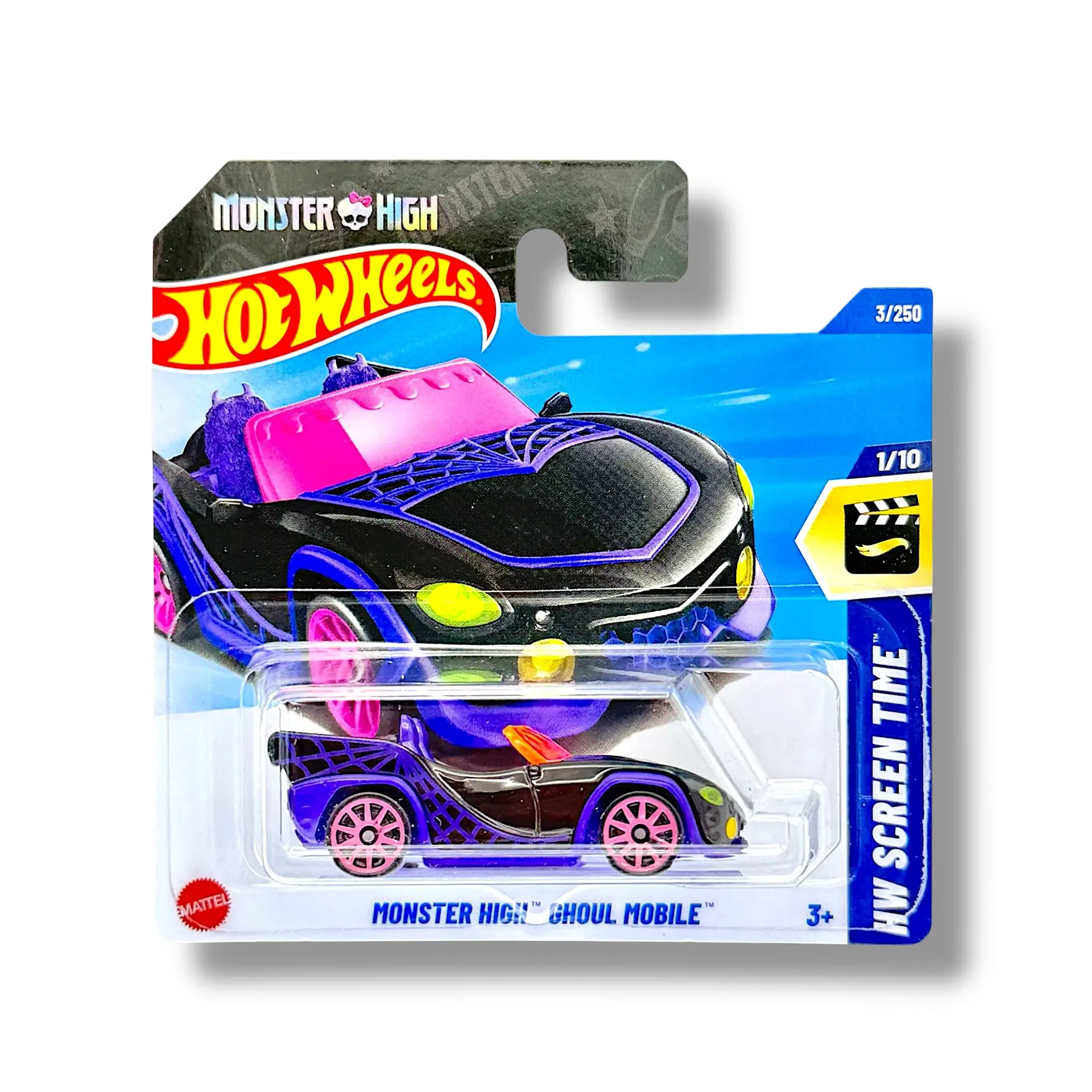 Hot Wheels Monster High Ghoul Mobile (Black, Purple & Pink) HYX62