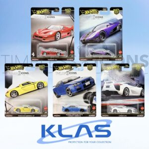 Hot Wheels Premium Car Culture Timeless Icons 5 Car Set + KLAS Car Keeper Protector/s