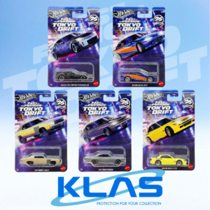 Hot Wheels Fast & Furious Tokyo Drift Silver Series 5 Car Set + KLAS Car Keeper Protector/s