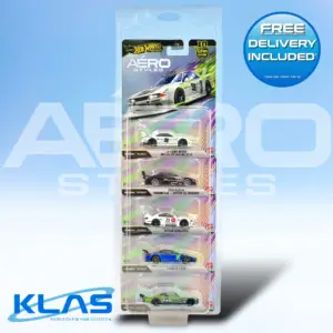 Hot Wheels Aero Styles Complete 5 Car Set + KLAS Car Keeper Protector/s